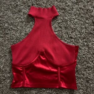 SHEIN Vibrant Red Ribbed Top